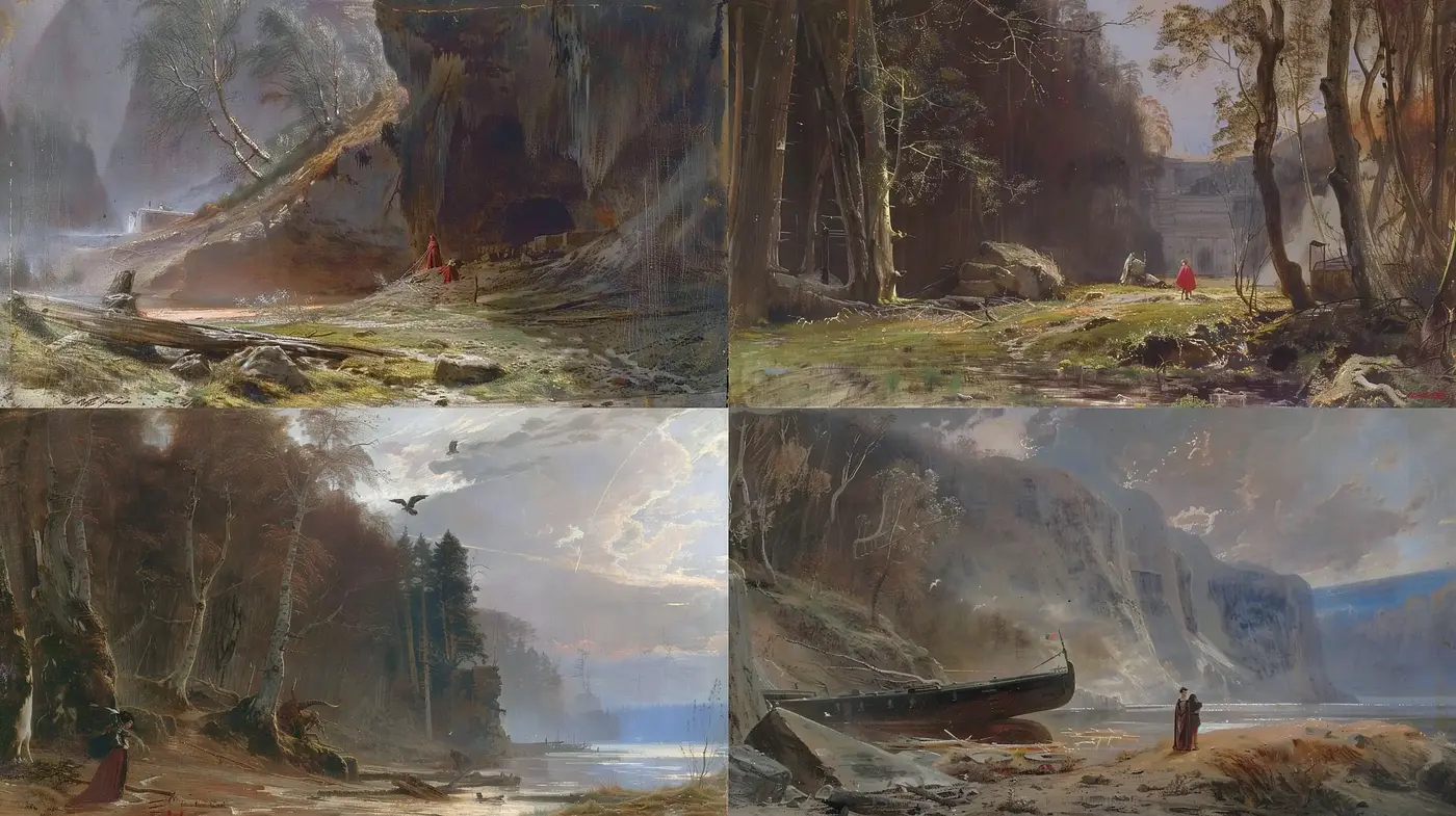 Ethereal Luminescent Landscapes: A Harmony of Light and Nature - Midjourney sref style