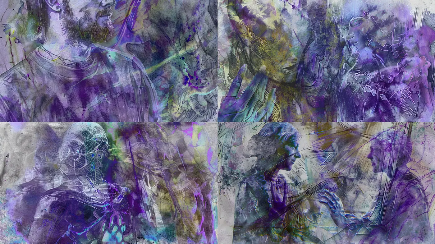 Ethereal Brushstrokes of Luminescent Dreamscapes - Midjourney sref style