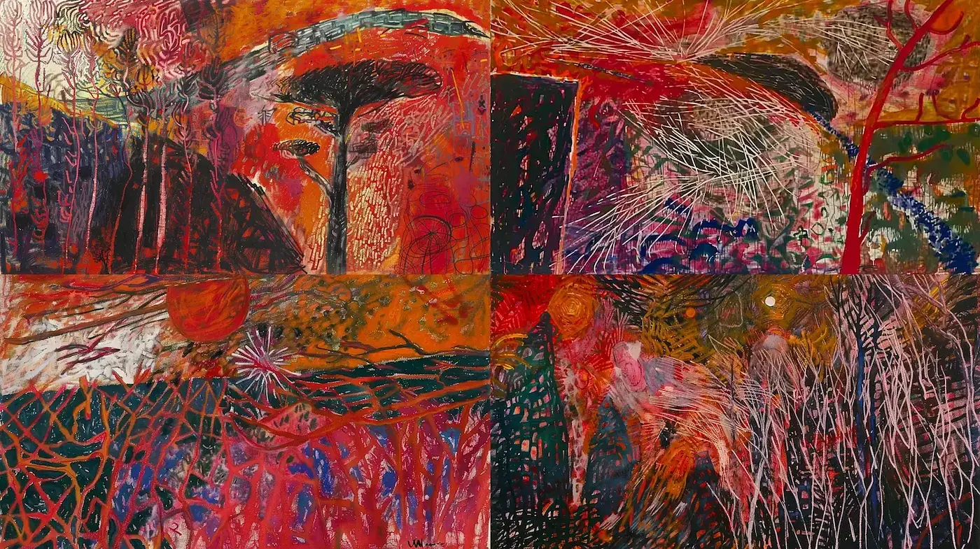 Abstract Expressionist Fusion with Energetic Chromatic Textures - Midjourney sref style