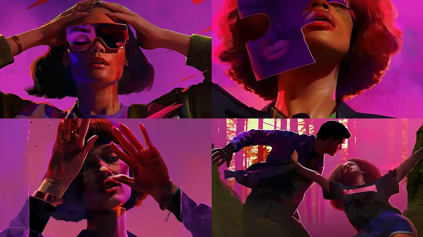 Vibrant Retro-Futuristic Fusion with Expressionistic Undertones - Midjourney sref style
