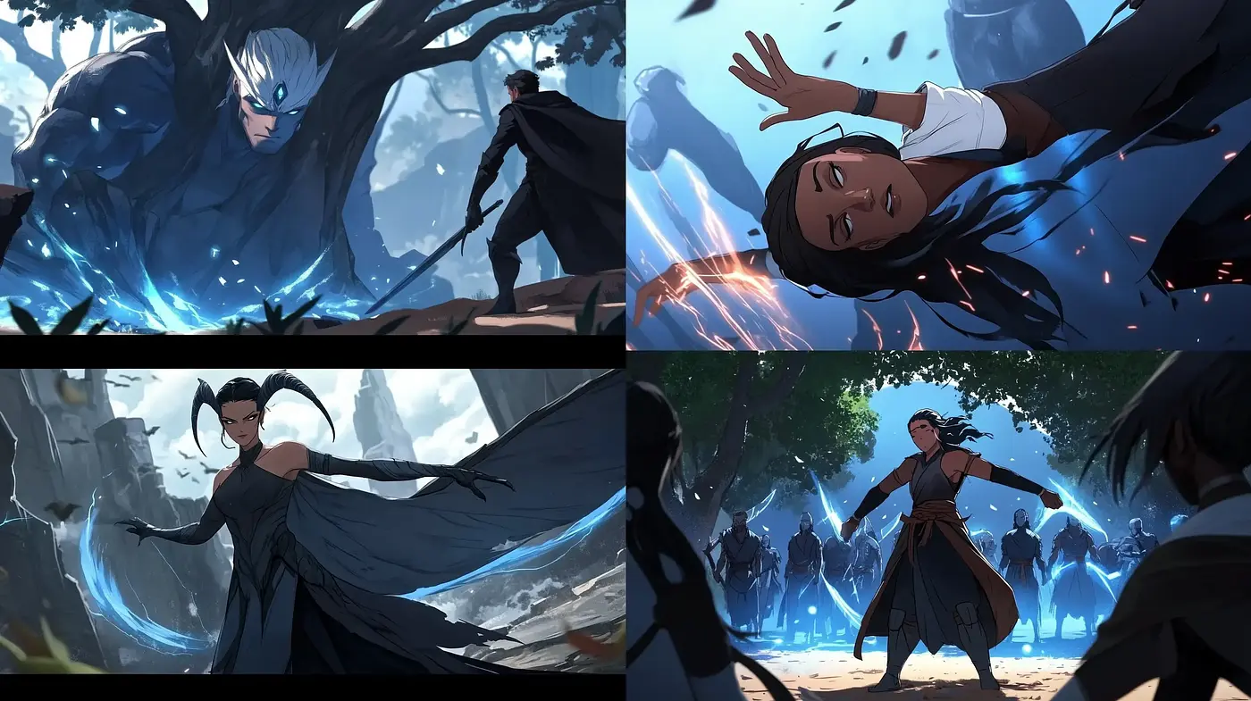 Ethereal Dynamic Anime-Inspired Digital Illustrations - Midjourney sref style