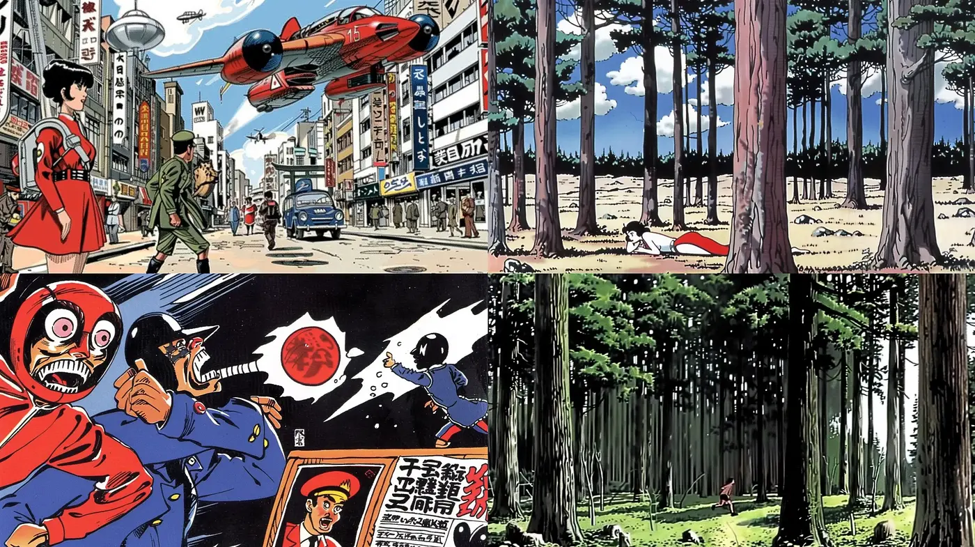 Vibrant Comic Book Spectacle with Cinematic Depth - Midjourney sref style