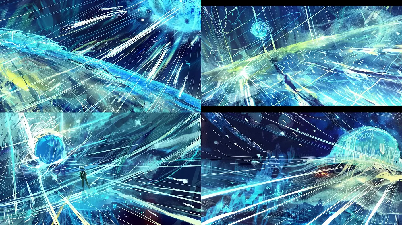 Luminescent Vectors of the Ethereal Cosmos - Midjourney sref style