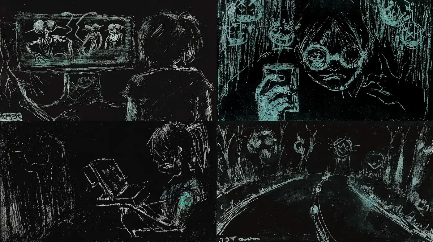 Eerie and Introspective Chalkboard Aesthetic - Midjourney sref style