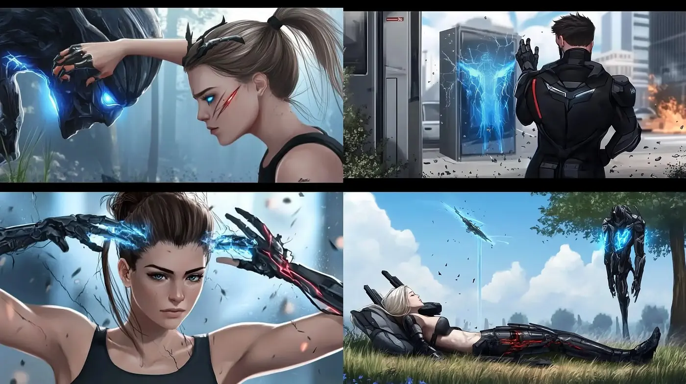 Futuristic Cybernetic Elegance with a Realistic Tone - Midjourney sref style