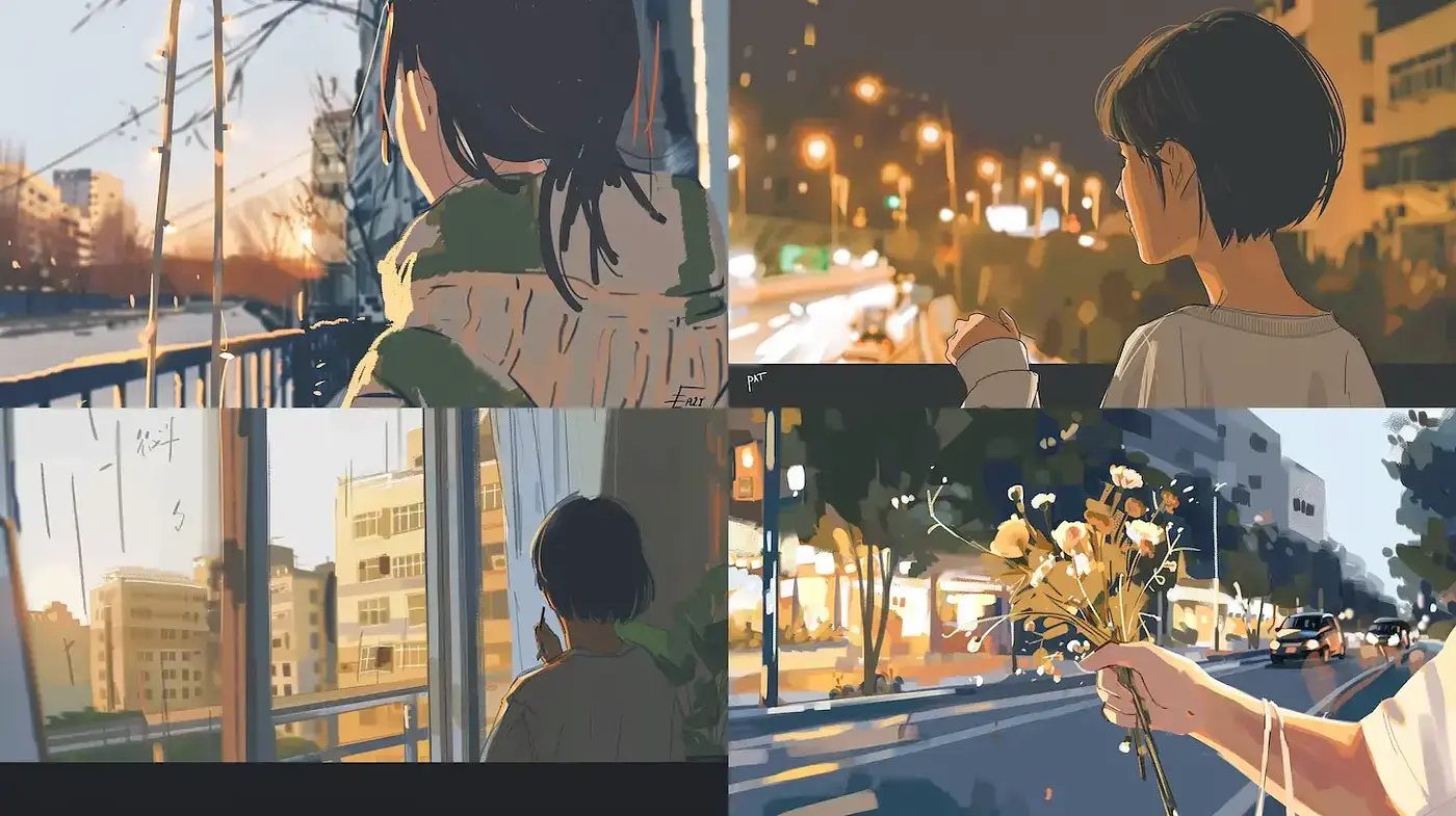 Reflective Urban Moments with a Nostalgic Touch - Midjourney sref style
