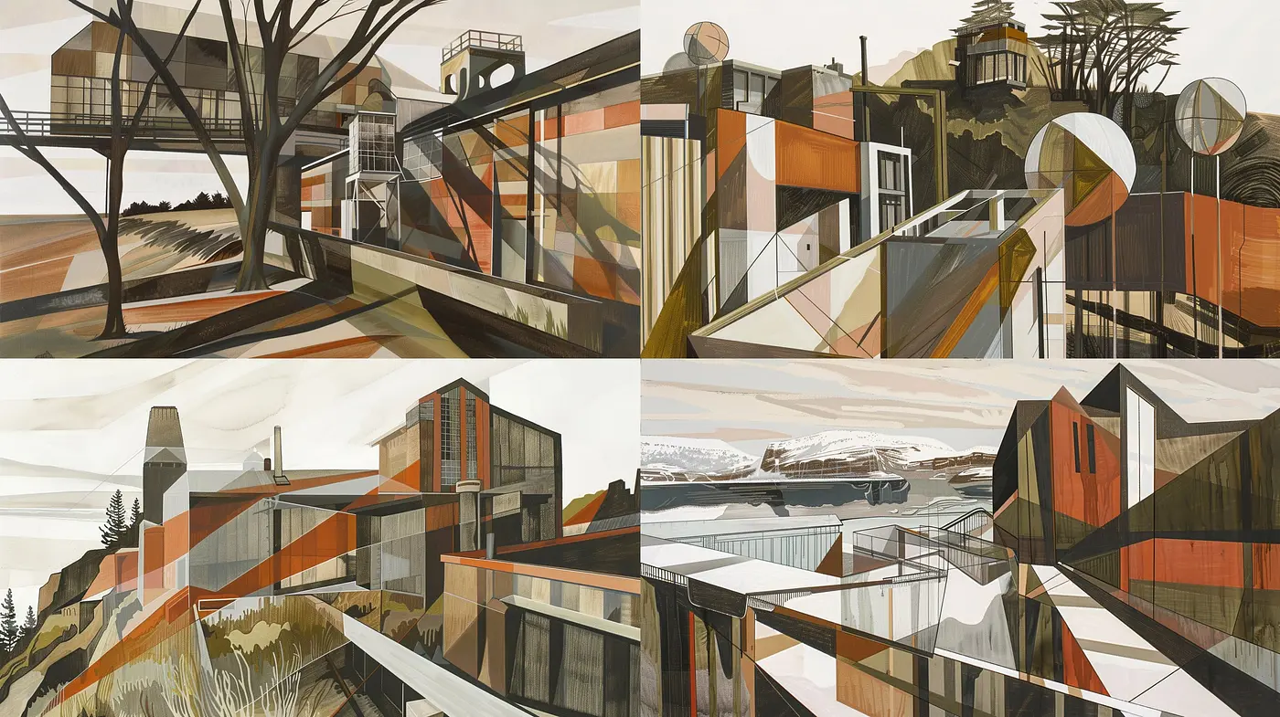 Geometric Abstraction in Earthy Tones: A Homage to Modernist Sensibilities - Midjourney sref style
