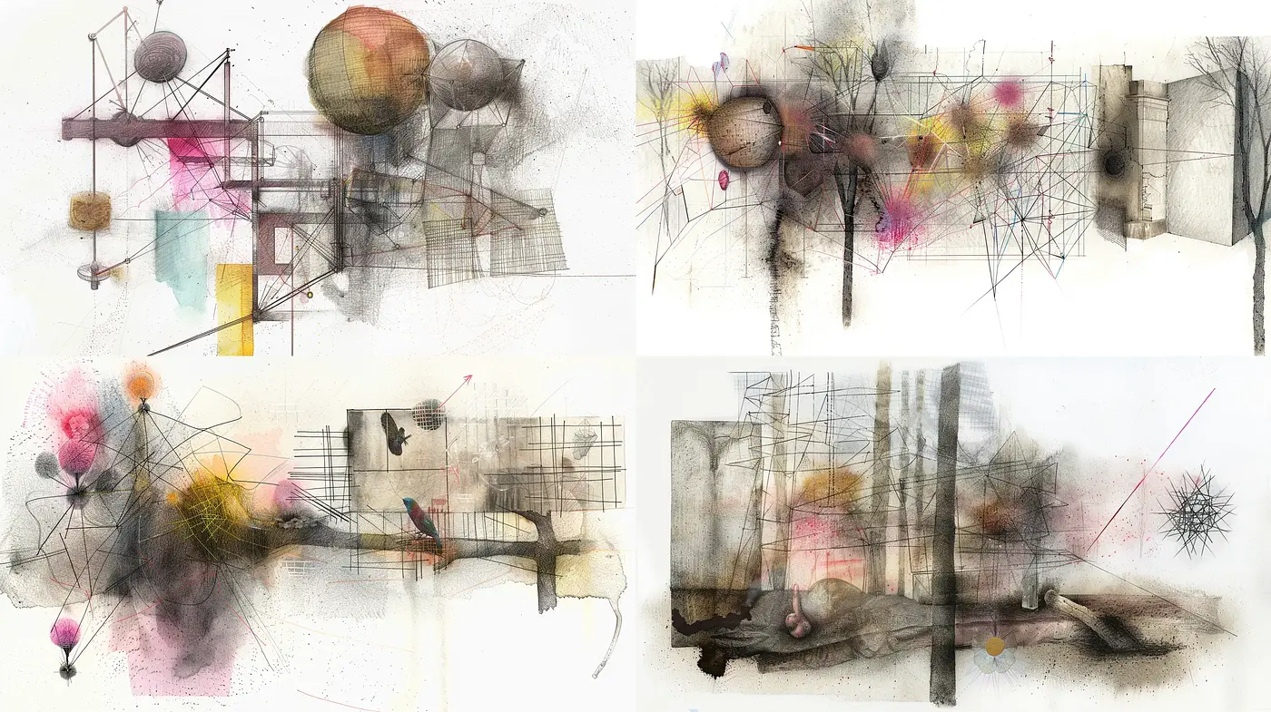 Ethereal Abstract Fusion with Geometric Intricacy - Midjourney sref style