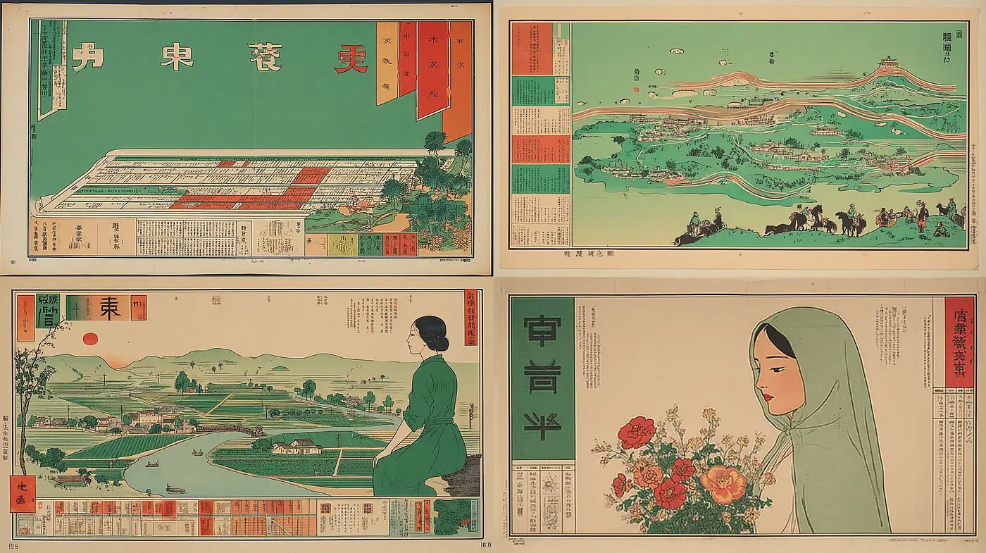 Elegant representation of traditional Japanese art with a contemporary twist - Midjourney sref style