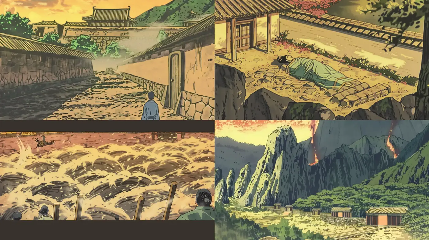 Ethereal Landscape Narratives in Earthy Hues - Midjourney sref style