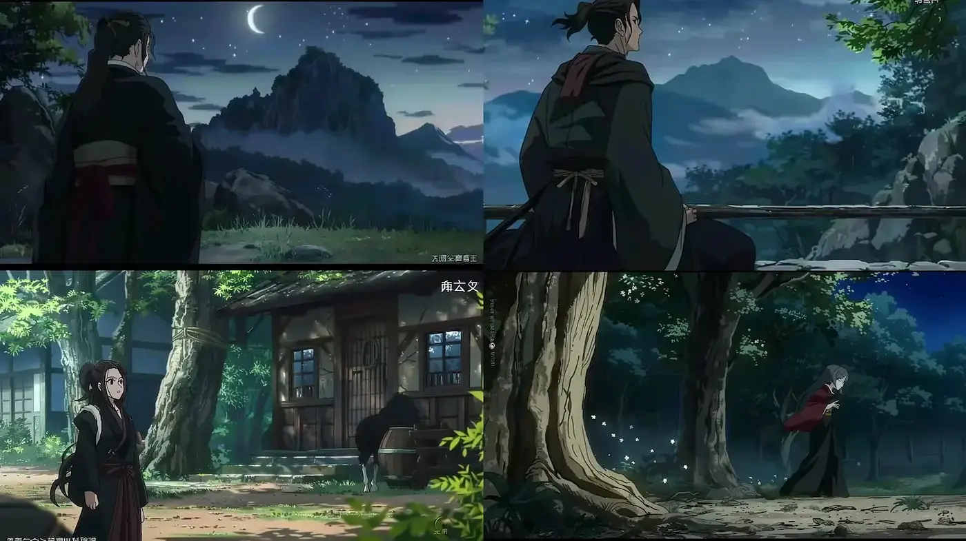Tranquil Nocturne: A Serene Anime-Inspired Landscape Series - Midjourney sref style