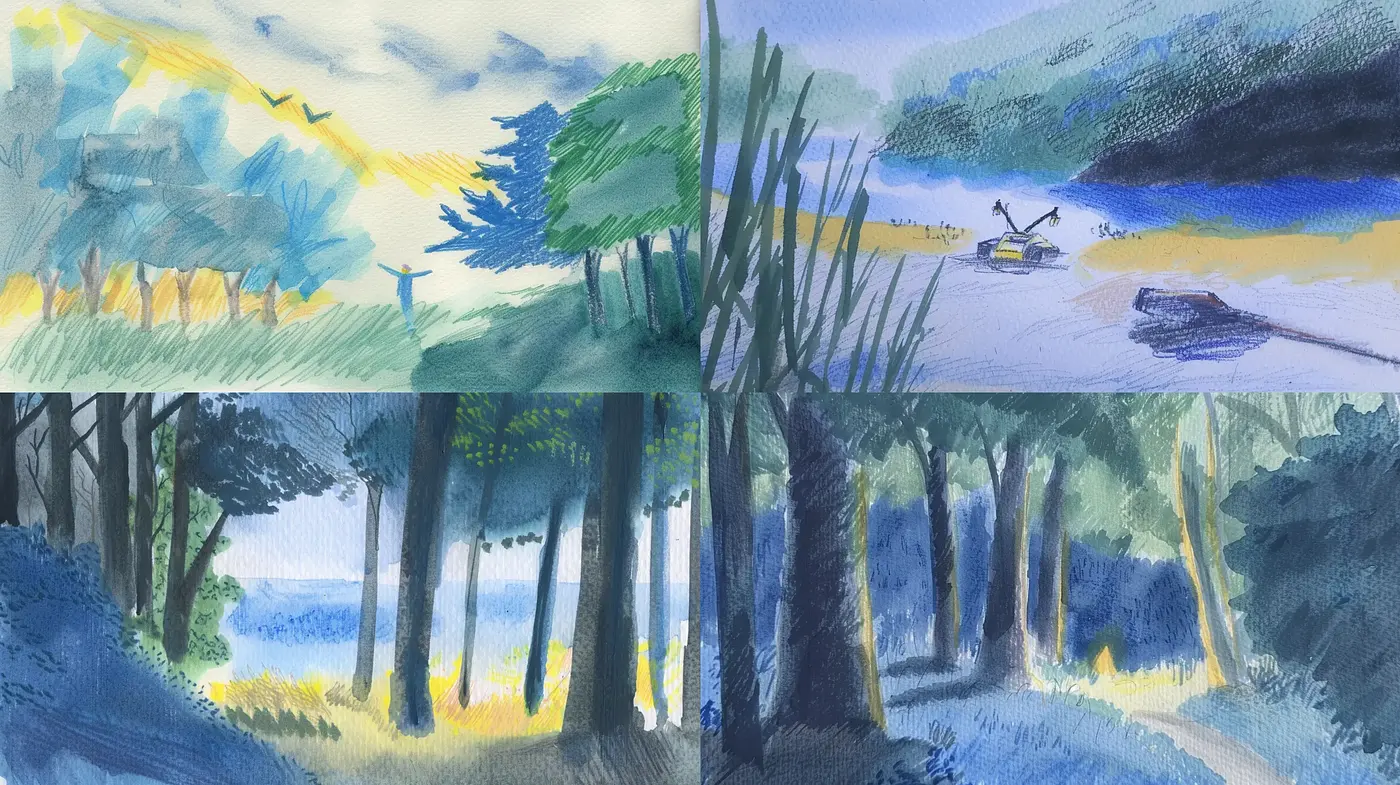 Serene Harmony in Expressionist Brushwork - Midjourney sref style