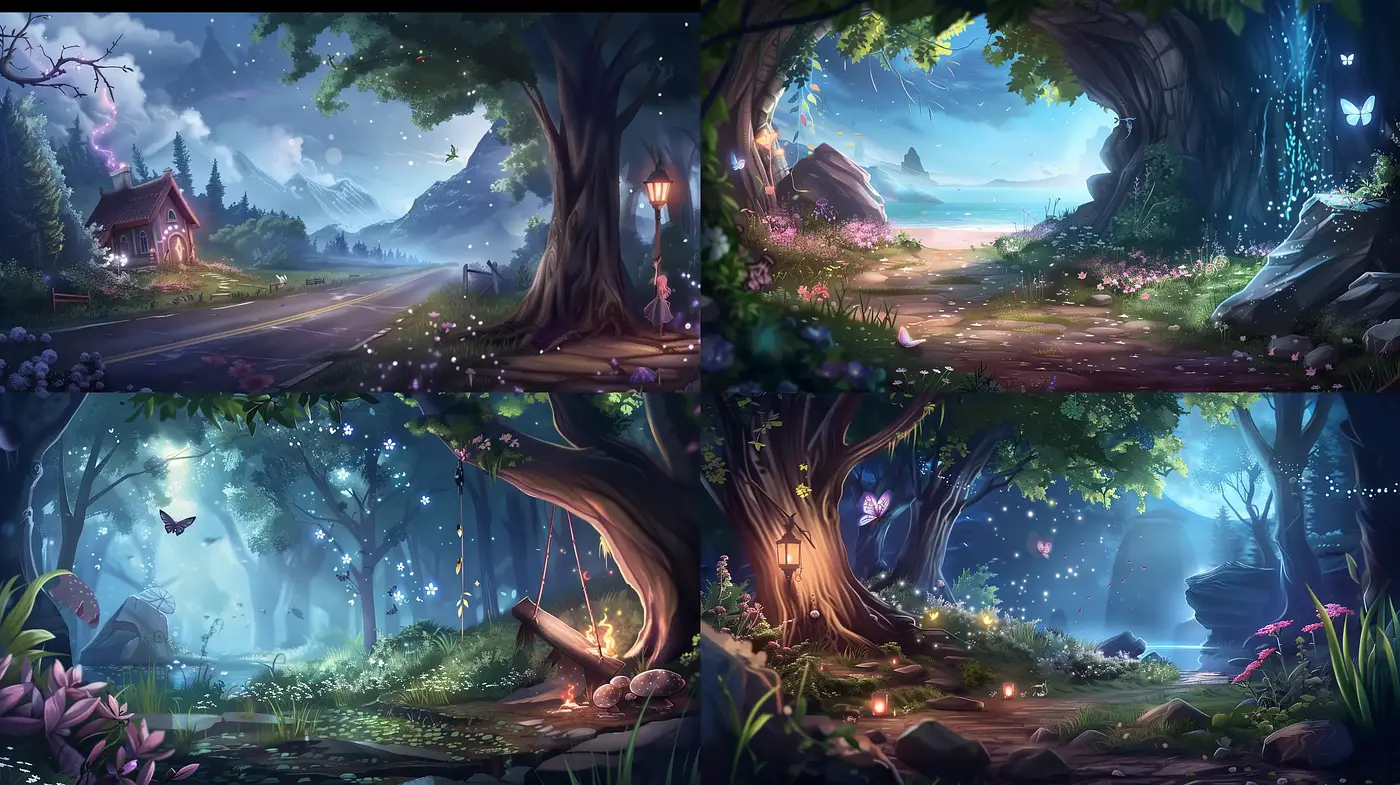 Enchanted Ethereal Landscapes with a Magical Twilight Glow - Midjourney sref style