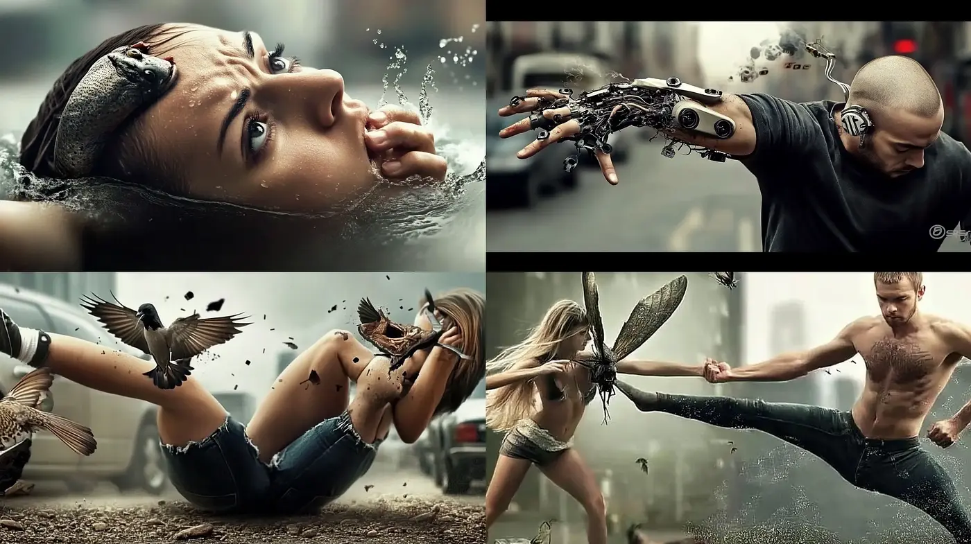 Dynamic Dissolution: A Cohesion of Surrealism and Photorealistic Textures - Midjourney sref style