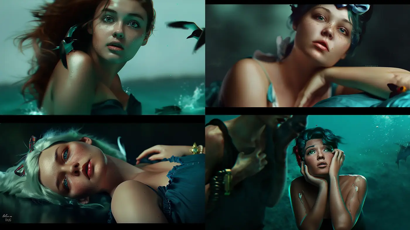 Ethereal Underwater Dreamscape Portraits - Midjourney sref style
