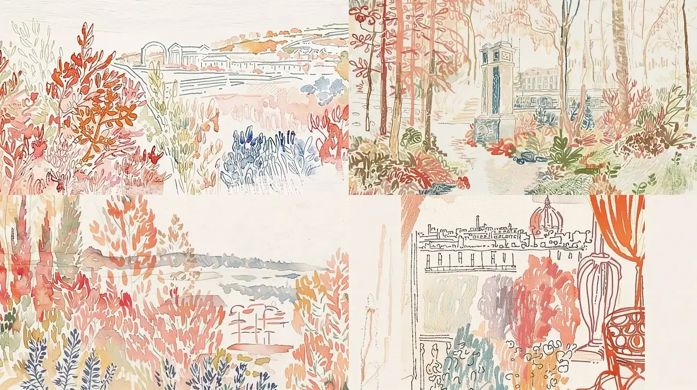 Soft and Subtle Artistic Landscapes with a Nostalgic Touch - Midjourney sref style