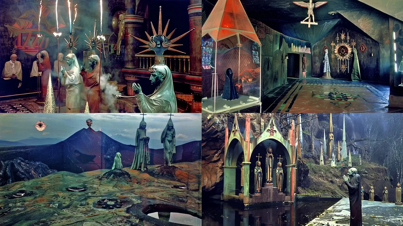 Ethereal Dreamscape Fusion: An Amalgamation of Surrealist and Futuristic Visions - Midjourney sref style