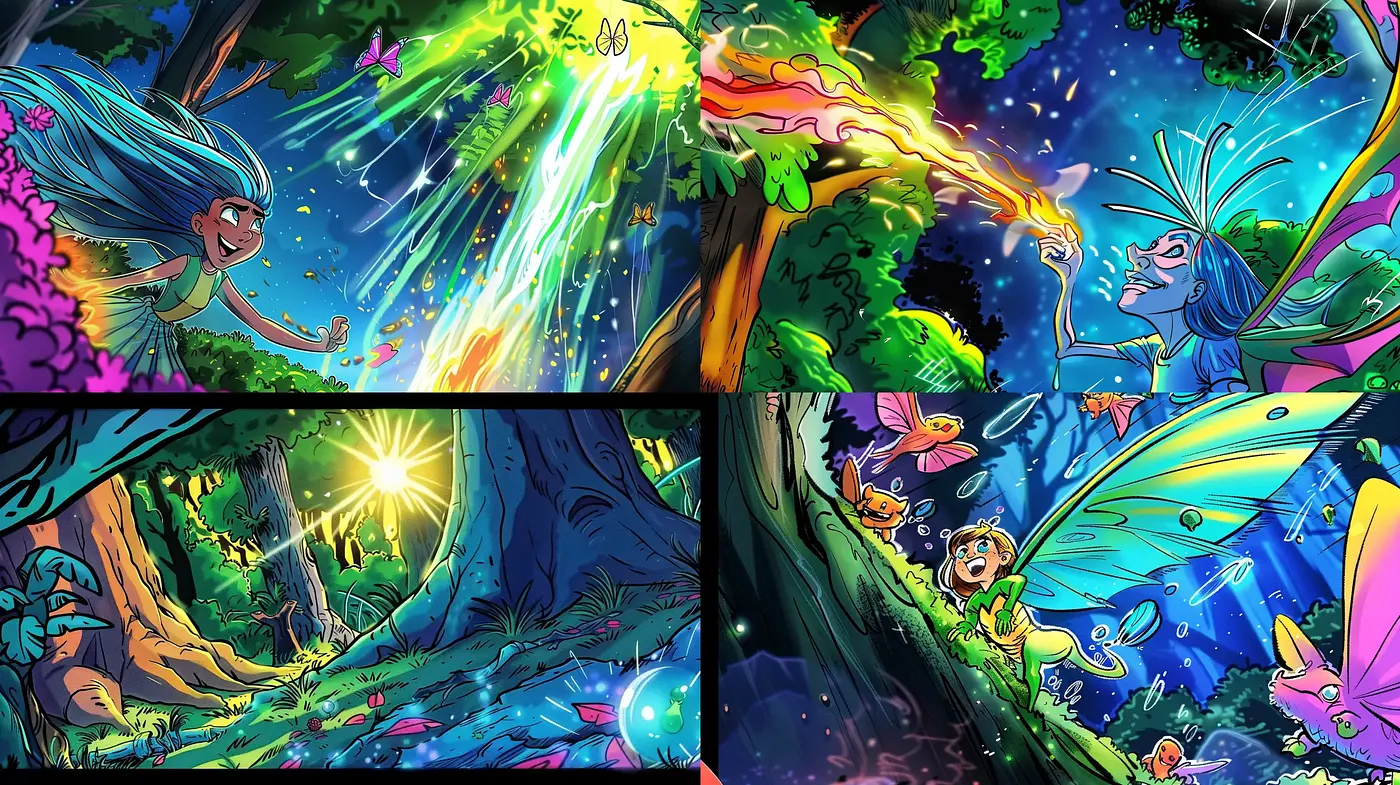 Enchanted Vibrance: A Vivid Journey Through Whimsical Artistry - Midjourney sref style