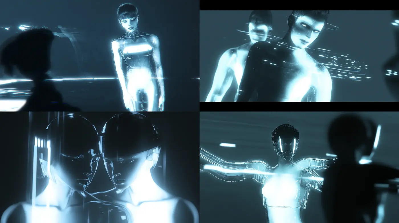 Futuristic Neon Luminance: A Persistent Cybernetic Aesthetic - Midjourney sref style