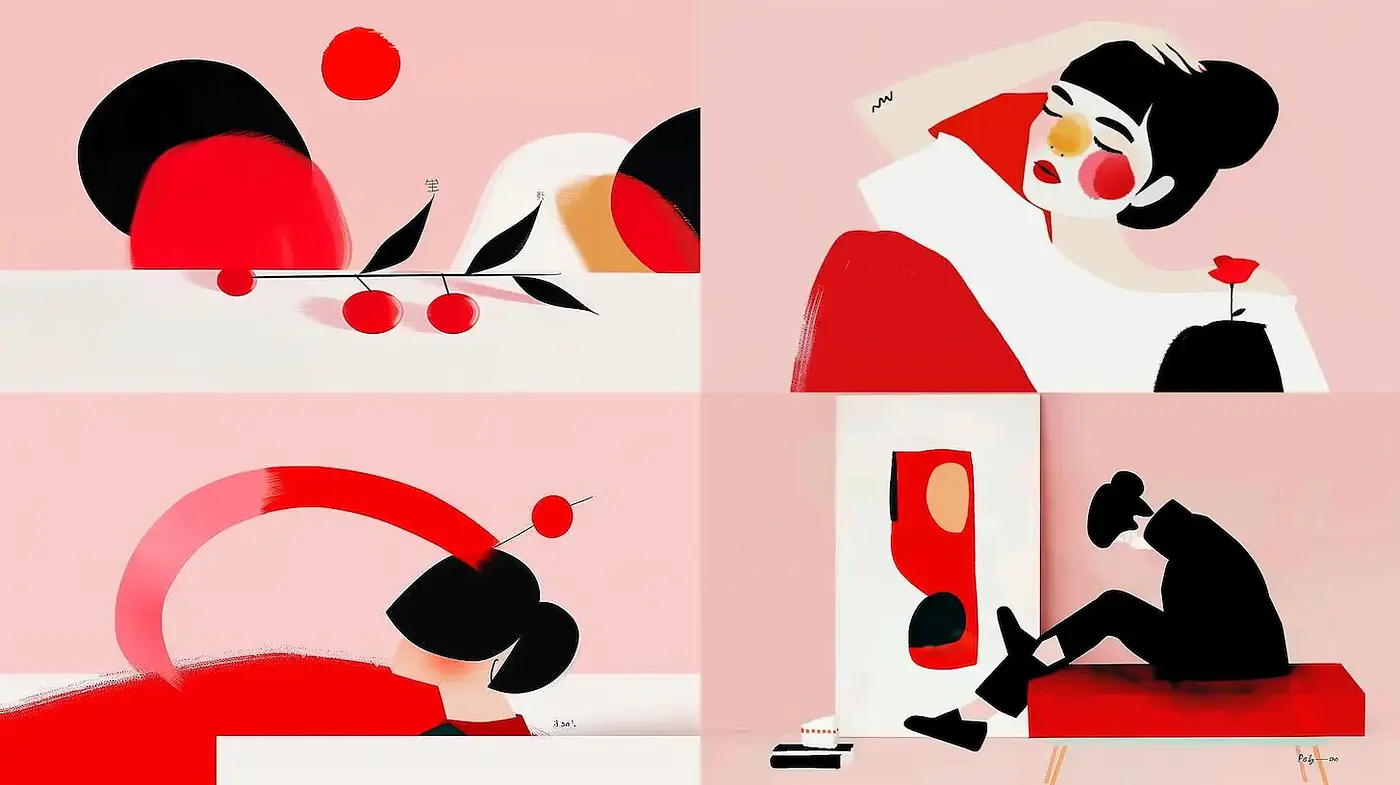 Contemporary Minimalist Art with a Playful Color Palette - Midjourney sref style