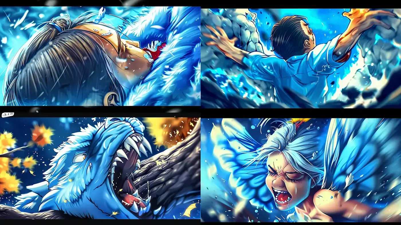 Dynamic and Action-Packed Illustrations with Vivid Colors - Midjourney sref style
