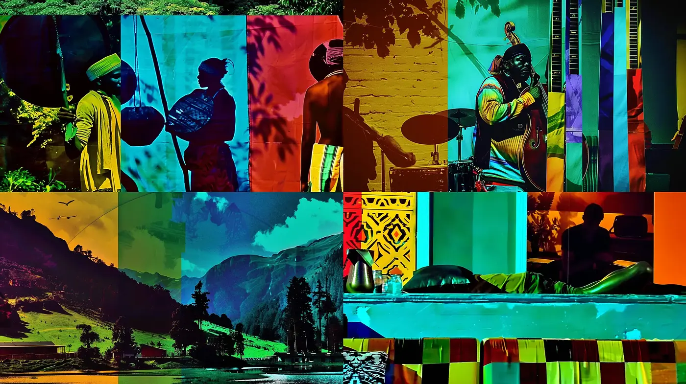 Vibrant and Eclectic Tapestry of Textured Colors - Midjourney sref style