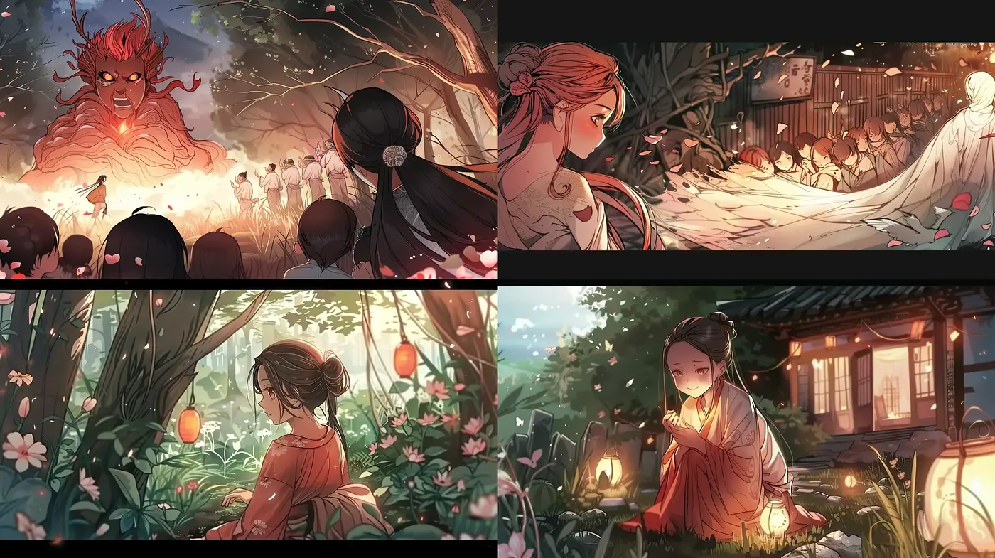 Enchanted Twilight: A Harmonious Fusion of Anime-Inspired Aesthetics in a Pastel Nature Setting - Midjourney sref style