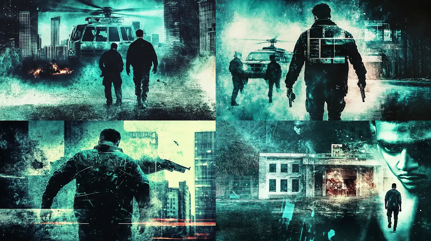 Dystopian Grunge: A Darkly Textured Cinematic Experience - Midjourney sref style