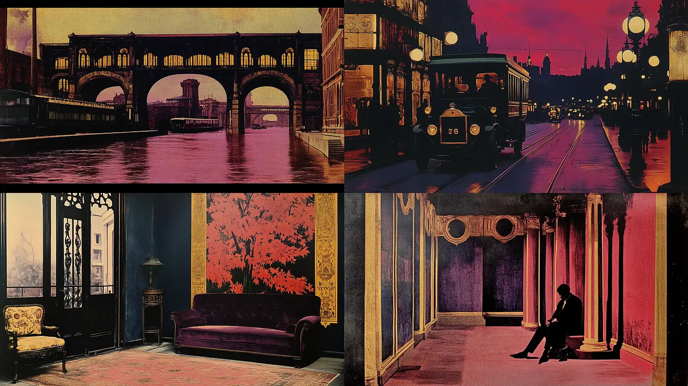 Twilight Reverie: A Cinematic Homage to Edward Hopper's Visual Poetry - Midjourney sref style