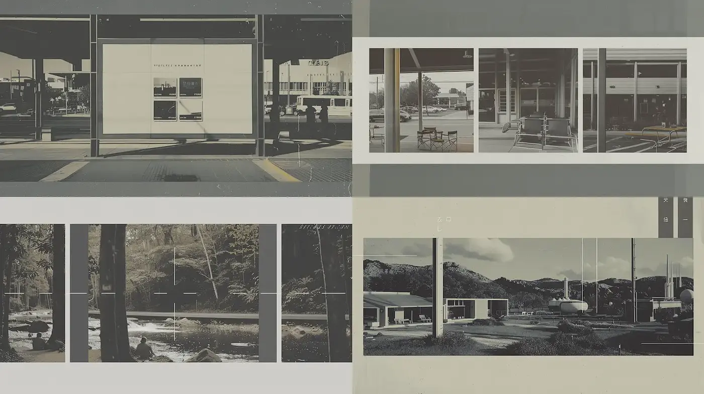 Contemporary minimalist aesthetic with a retro touch - Midjourney sref style