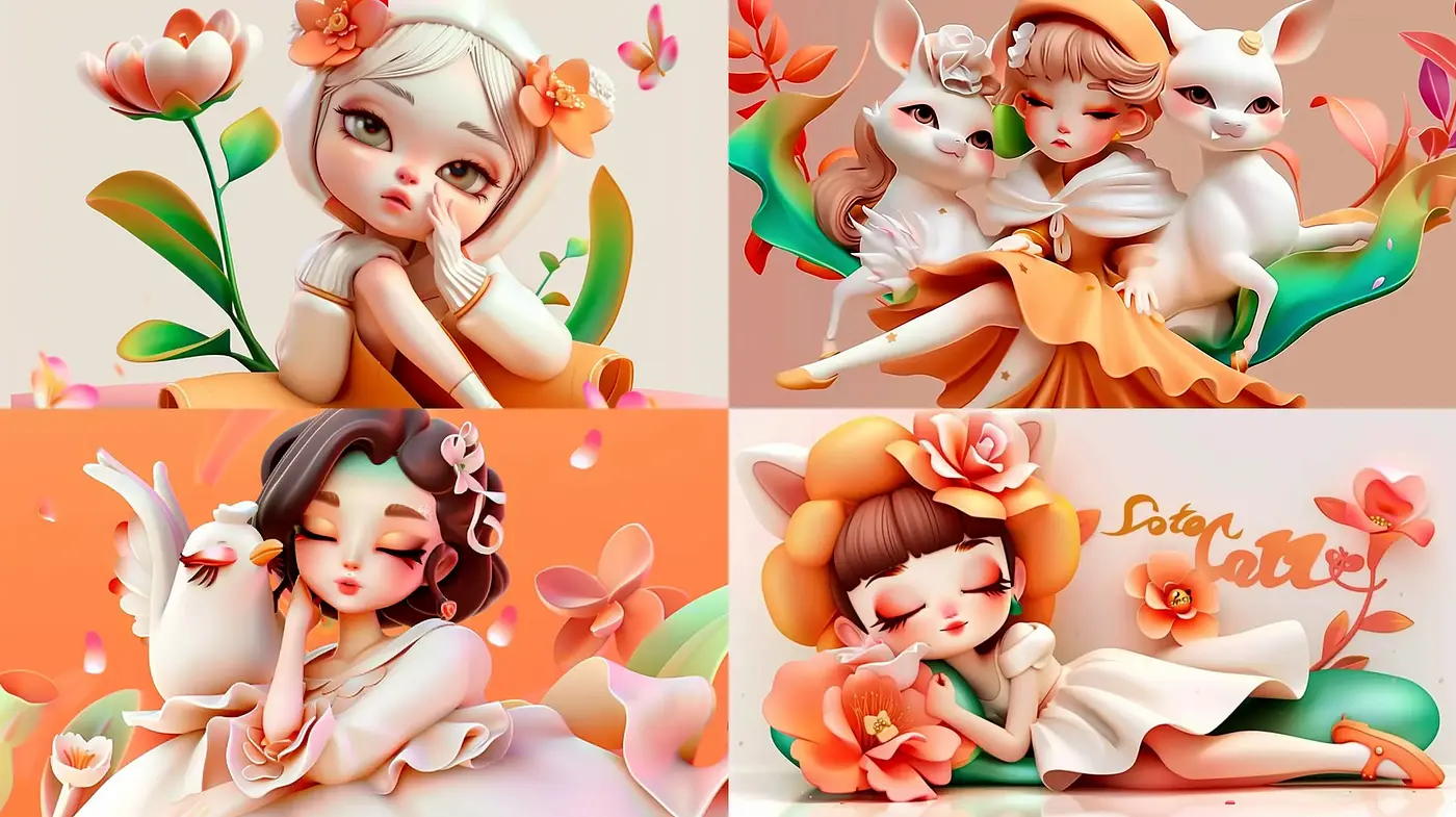 Enchanting Pastel Dreamscape with Whimsical Floral Essence - Midjourney sref style