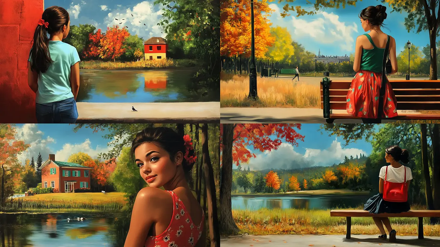 Autumnal Serenity in Rich Hues: A Consistent Ode to Seasonal Tranquility - Midjourney sref style