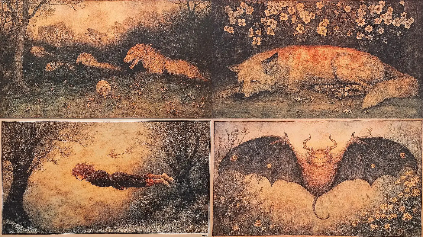 Surreal and haunting imagery with a touch of the mystical - Midjourney sref style