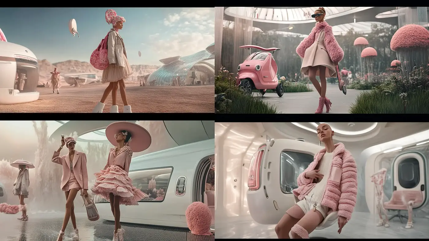 Futuristic Pastel Dreamscapes with Retrofuturistic Overtones - Midjourney sref style