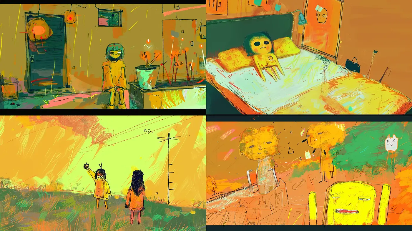 Abstract Expressionist Brushwork with Surrealist Overtones - Midjourney sref style