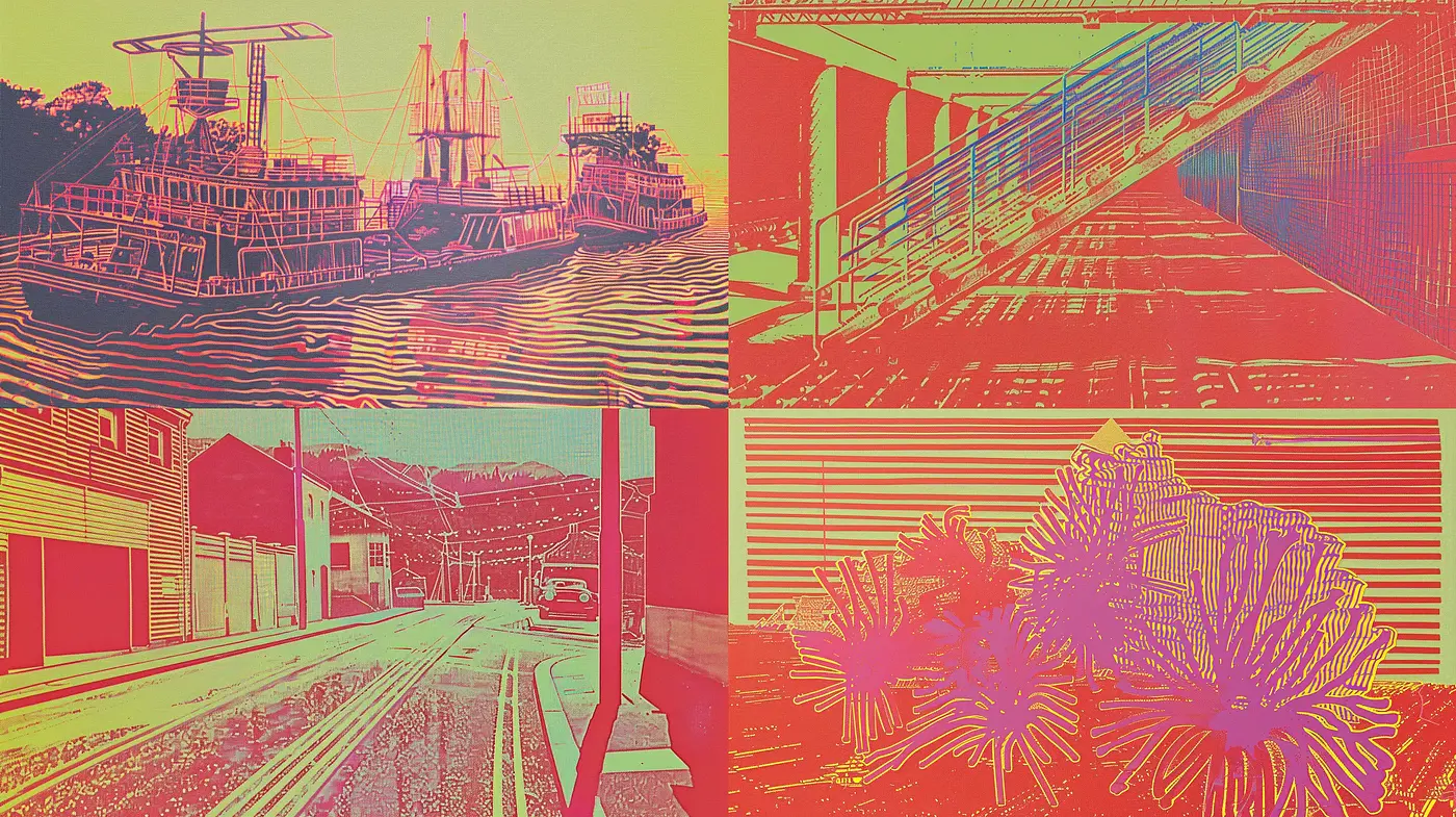 Psychedelic Vivacity: A Harmony of Retro Hues and Dynamic Outlines - Midjourney sref style