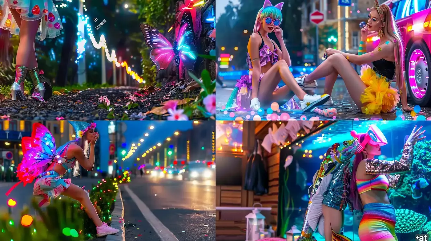 Vibrant and Whimsical Urban Fantasy Aesthetic - Midjourney sref style
