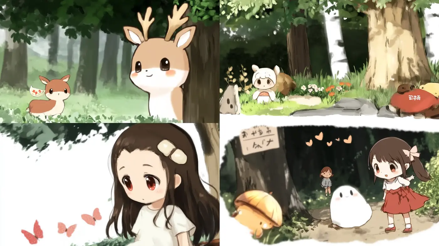 Enchanting Digital Forest Whimsy - Midjourney sref style