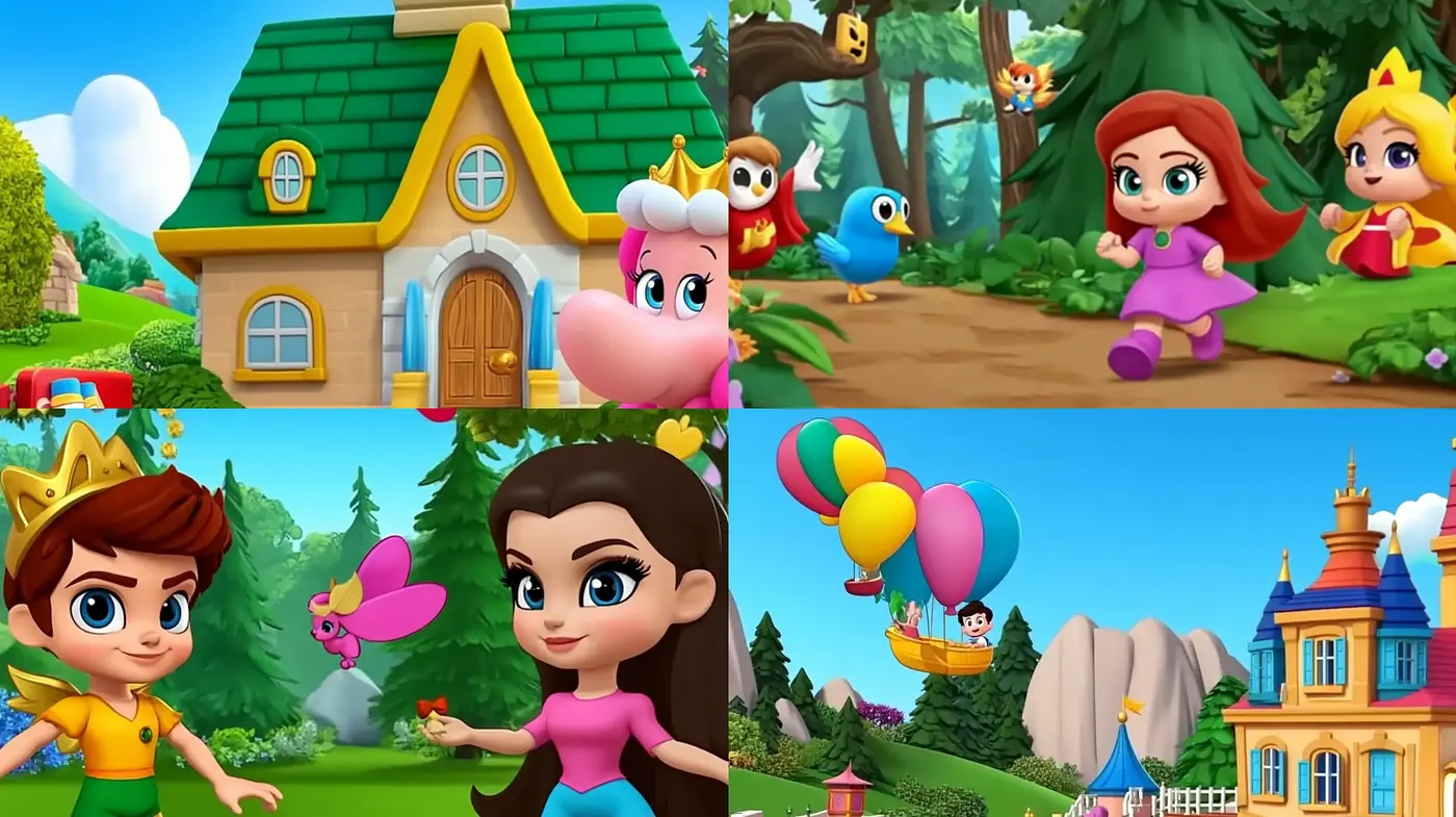 Cheerful Storybook Whimsy: A Journey Through Idyllic Animated Landscapes - Midjourney sref style