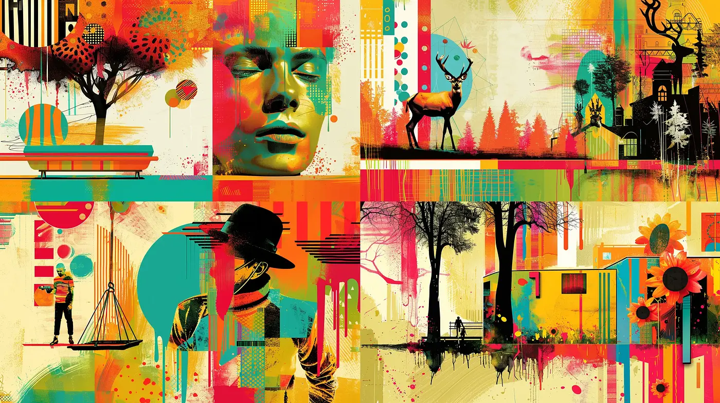 Vibrant Urban Tapestry with Eclectic Pop Surrealism - Midjourney sref style