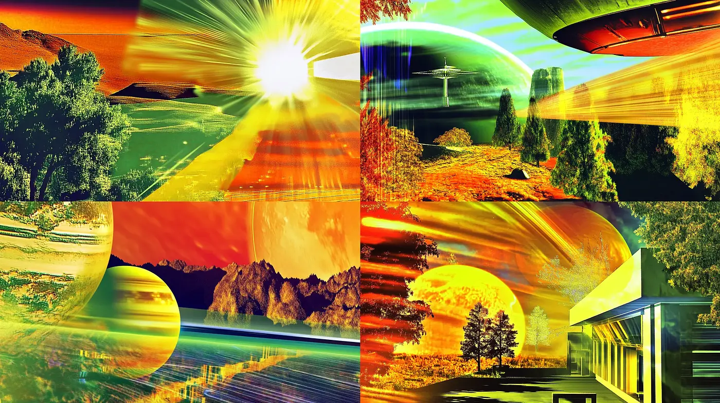 Luminous Retro-Futurism Artistic Impressions - Midjourney sref style