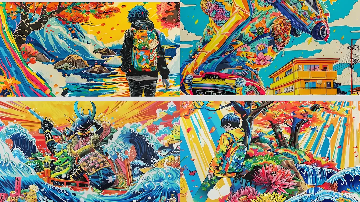 Vibrant and Dynamic Urban Japanese Aesthetics - Midjourney sref style
