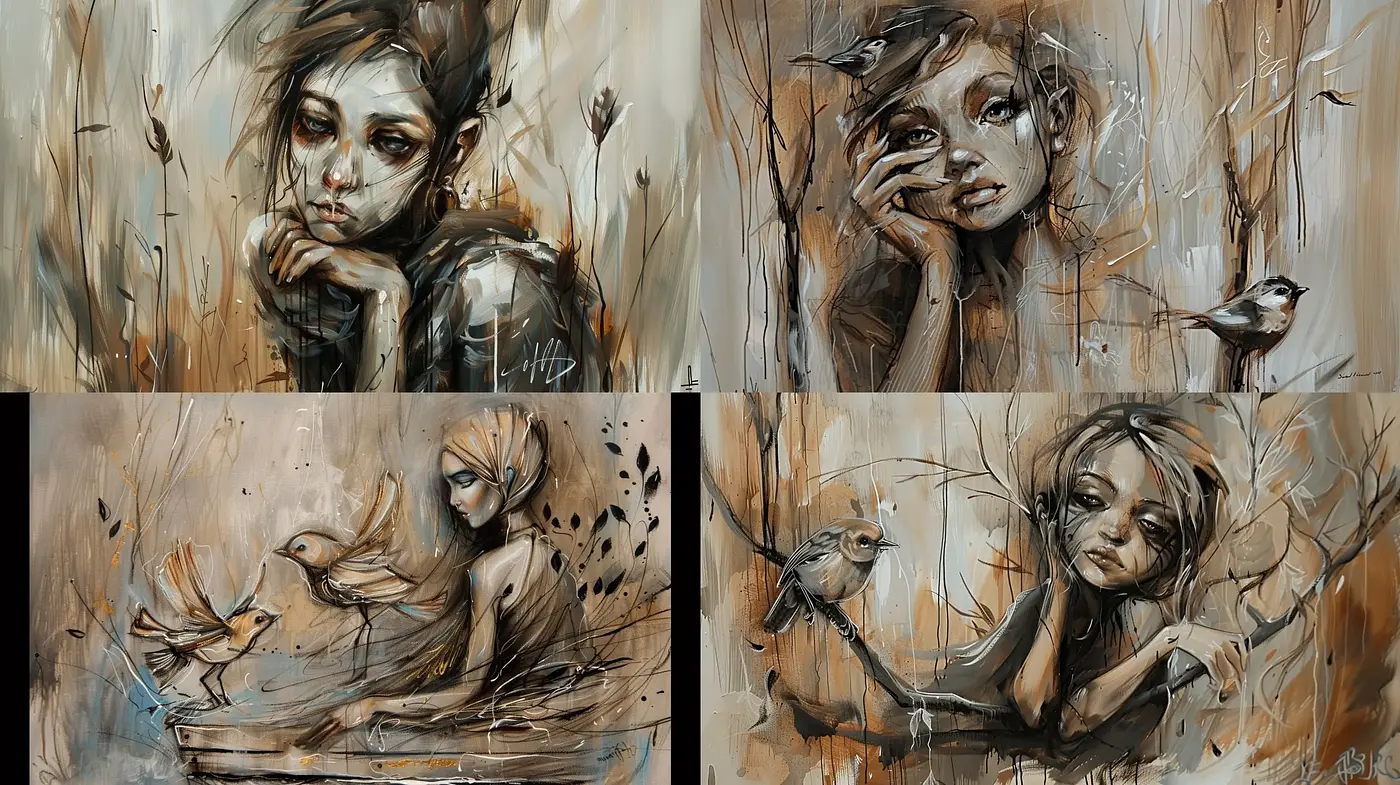 Whimsical Brushwork and Dreamy Expressions - Midjourney sref style