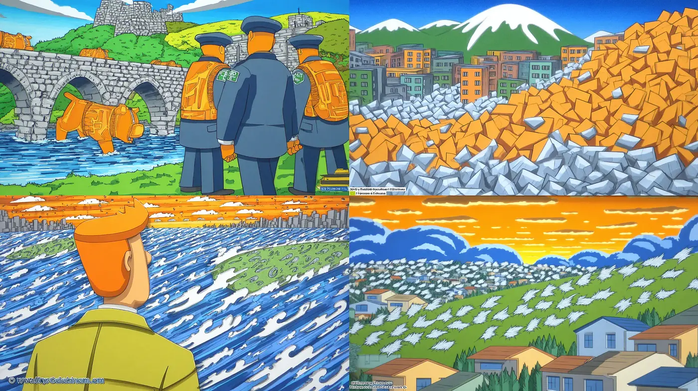 Vibrant Illustrative Style with Geometric Clarity and Nature Elements - Midjourney sref style