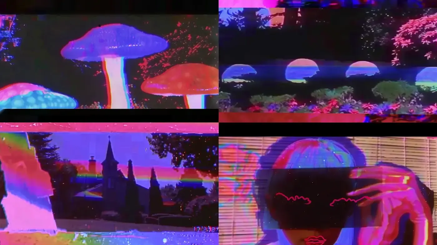 Surreal Retro Aesthetic with Vibrant Neon Glow - Midjourney sref style
