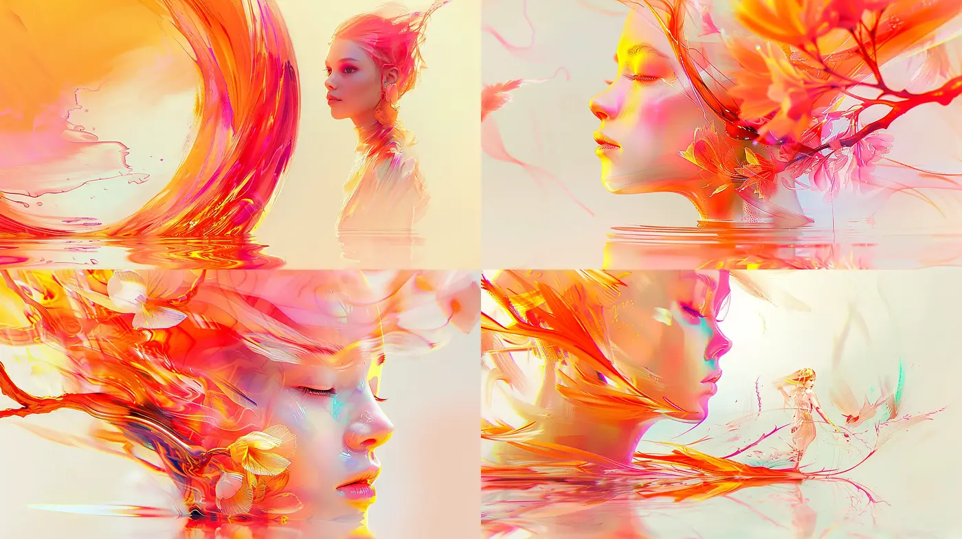 Ethereal Radiance: A Symphony of Swirling Hues and Dreamlike Textures - Midjourney sref style