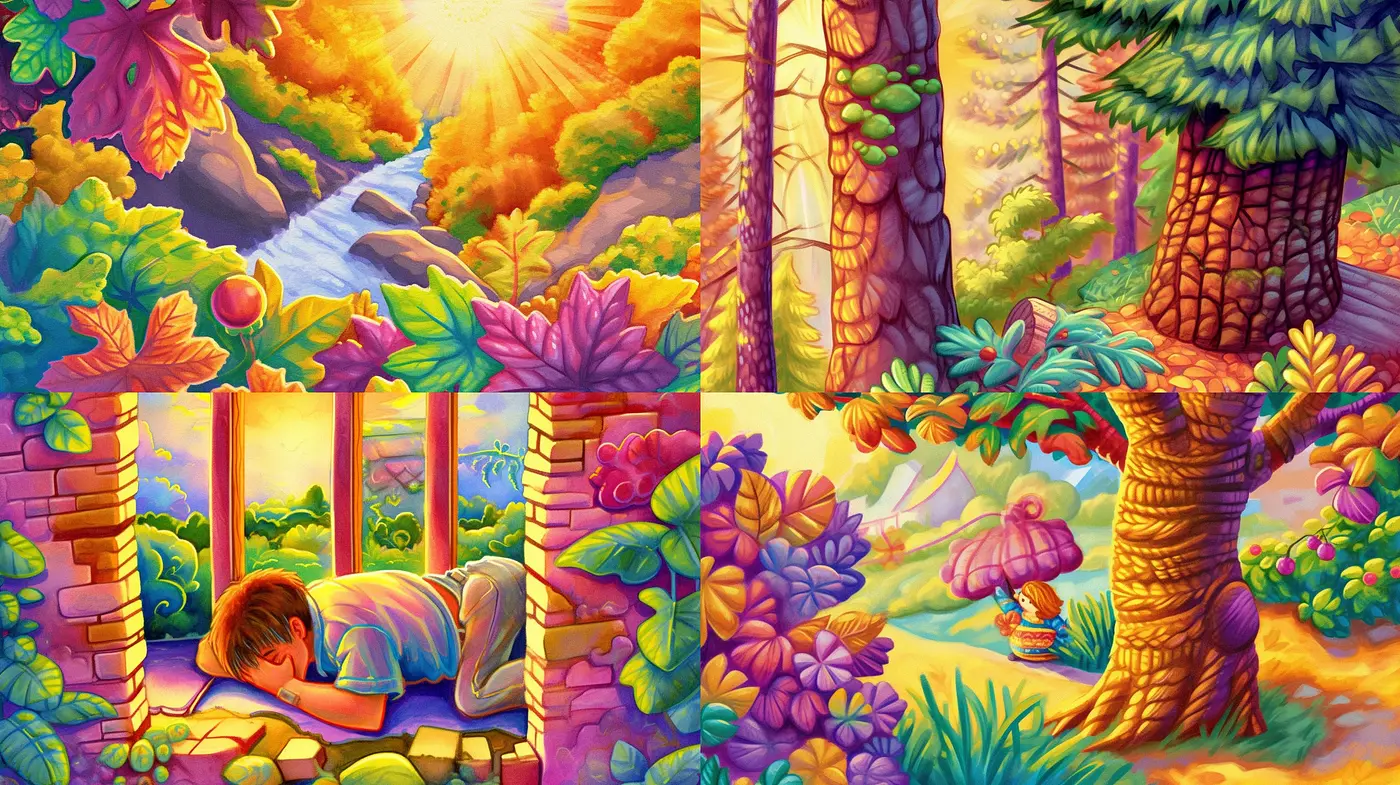 Luminous Dreamscape: A Tapestry of Vivid Colors and Whimsical Light - Midjourney sref style