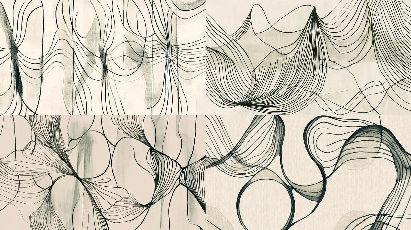 Ethereal Graphite Swirls on Parchment Texture - Midjourney sref style