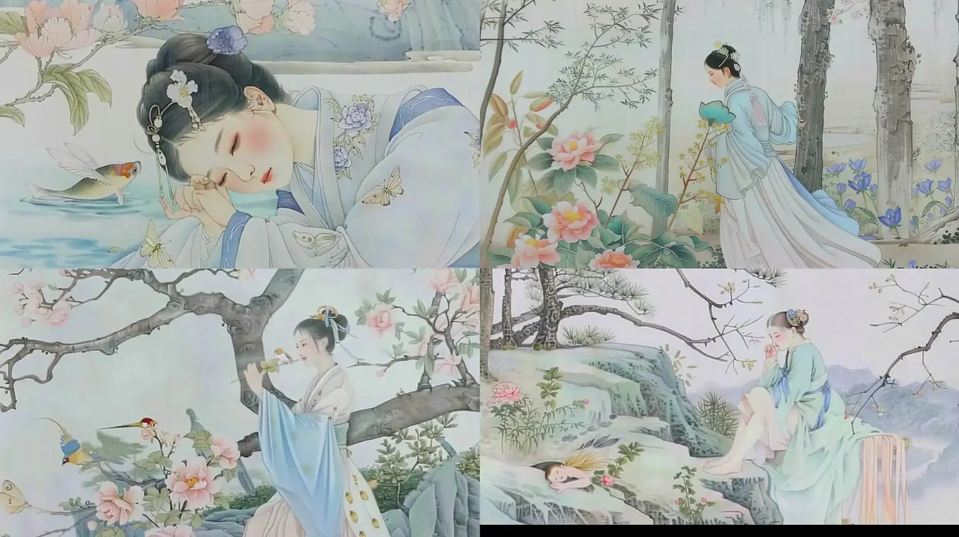 Tranquil Elegance: A Harmony of Pastel Hues and Traditional East Asian Aesthetics - Midjourney sref style