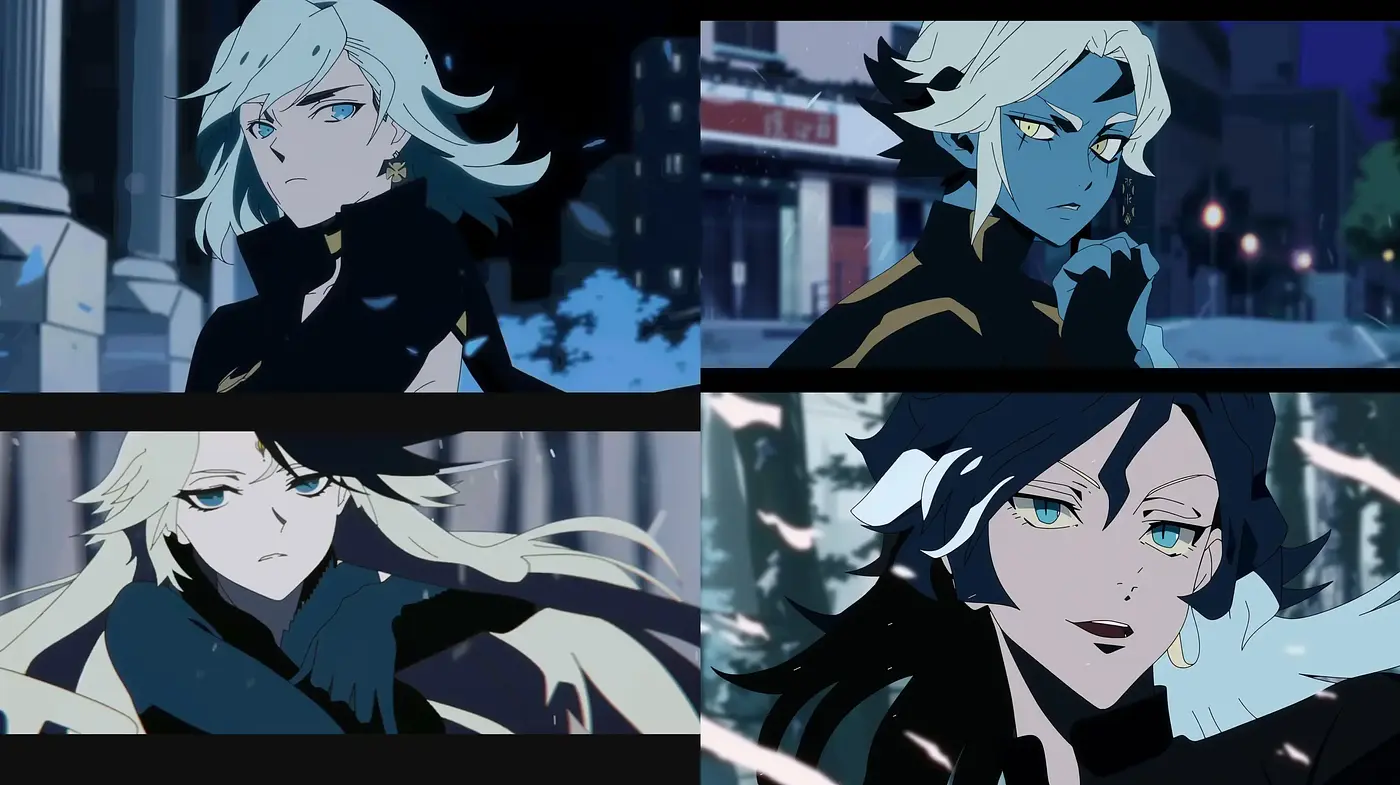 Ethereal Nocturne: Contemporary Anime Character Vignettes in Urban Twilight - Midjourney sref style